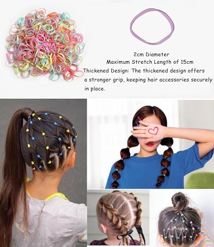 Colorful Elastic Hair Bands Set with Safe Rubber Band Cutter Scissors