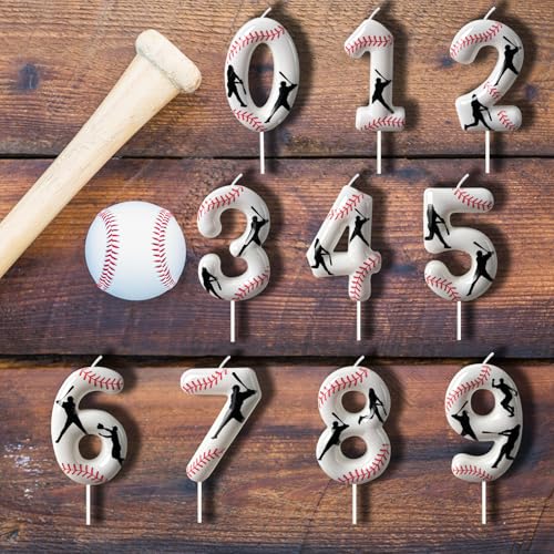 Baseball Number 11 Birthday Candle - Smokeless Cake Topper for Parties