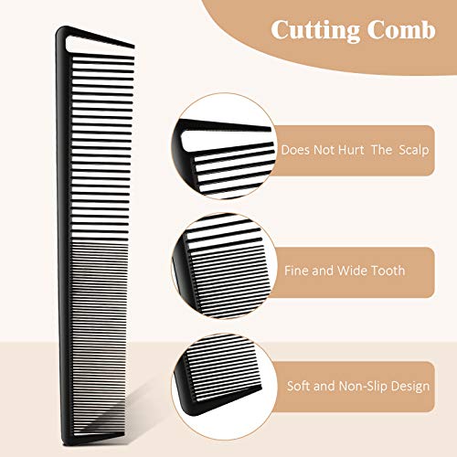 Patelai 3 Pcs Carbon Fiber Rat Tail Parting Comb Set for Braids and Styling