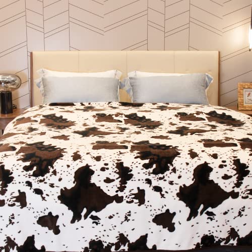 Cow Print Fleece Throw Blanket - Soft & Cozy 50"x60"