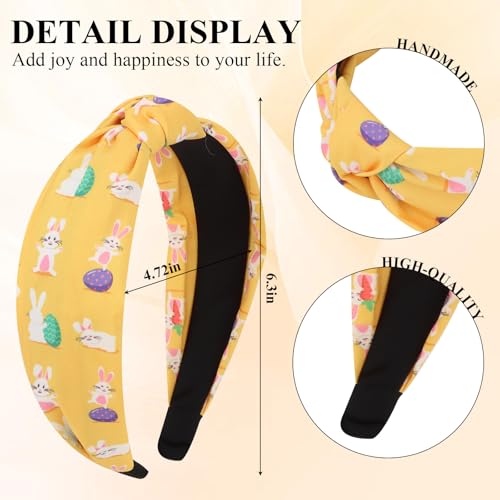 ANBALA 3 Pack Easter Bunny Ear Knotted Headbands for Women