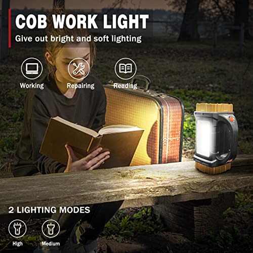 1-Pack Solar Flashlight High Lumens Rechargeable Outdoor Waterproof Spotlight LED Work Light Searchlight Lantern for Camping Emergencies