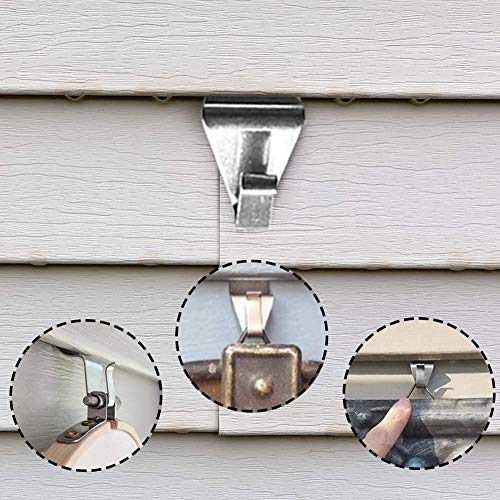 ReNext Low Profile Vinyl Siding Hooks - Stainless Steel No-Hole Hangers (2PK)