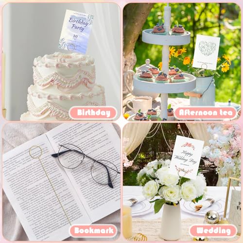 Round Shaped Picture Holders for Centerpieces - 40Pcs Durable Metal Sticks for Weddings & Events