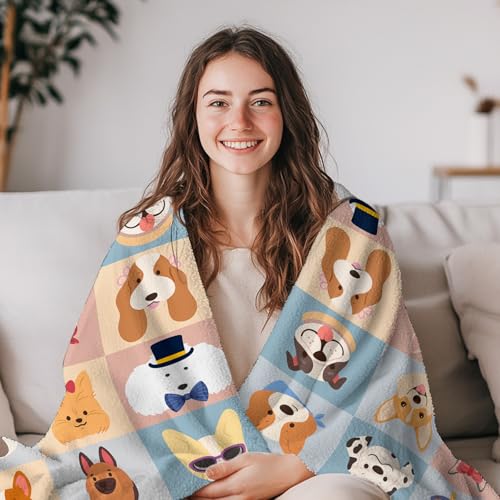 REETOOK French Bulldog Lattice2 Throw Blanket, Soft Flannel, 40x50 Inch