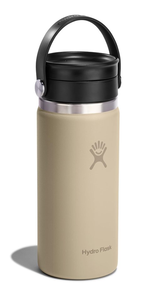 Hydro Flask Flex Sip Coffee Tumbler – Insulated Stainless Steel, Non Spill, Leak Proof Travel Coffee Cup 16 Oz Oat Tan