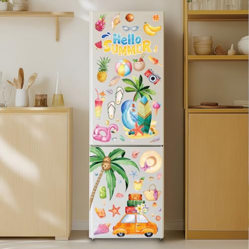 Hianjoo Summer Window Clings - 4 Large Double-Sided Tropical Stickers