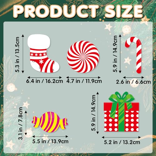 Christmas Candy Land Paper Cutouts Set - Bulletin Board Decor for Holiday Crafts