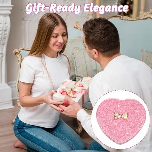 Giantree Cute Heart-Shaped Pocket Makeup Mirror - Portable Double-Sided Compact