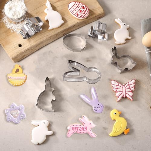 Easter Cookie Cutters Set - 11 Stainless Steel Shapes for Baking