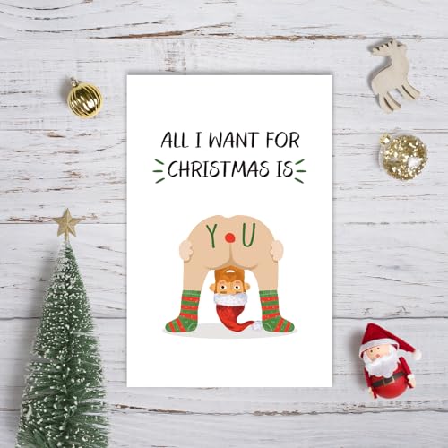 Naughty Christmas Card for Husband Boyfriend - Sexy Holiday Greeting