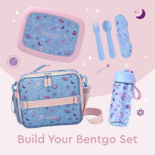 Bentgo Kids Lavender Galaxy Plastic Utensil Set with Fork & Spoon, Travel Case