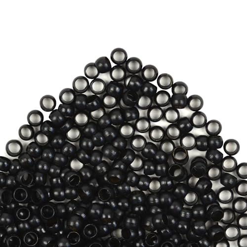Black Micro Link Beads for Hair Extensions 3.0mm Copper Rings 200 Pcs