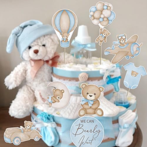 16Pcs Bear Centerpieces for Baby Shower & Birthday Party Decorations