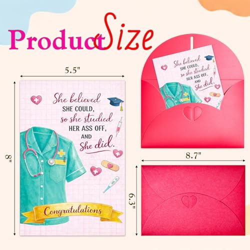 WALENGIF Nurse Graduation Card for Nursing Students and New Nurses