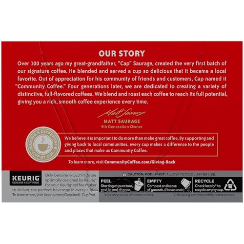 Community Coffee Signature Blend Dark Roast K-Cup Pods, 12 Count