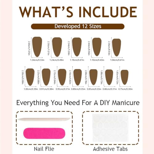 Red Glossy Almond Press on Nails Medium False Acrylic Nail Kit
