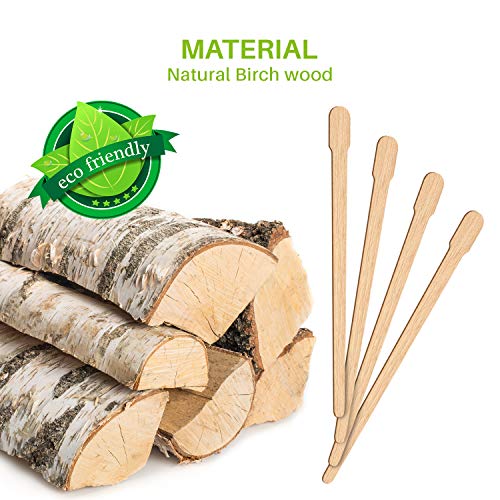 Mibly 200 Pcs Wooden Wax Sticks - Dual-Ended Applicators for Facial Hair Removal