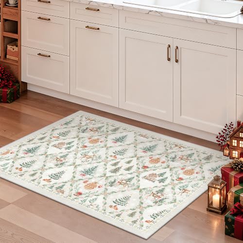 2x3 Christmas Area Rug - Grey Washable Non-Slip Entryway Carpet (Variation: Grey / 2' x 3')