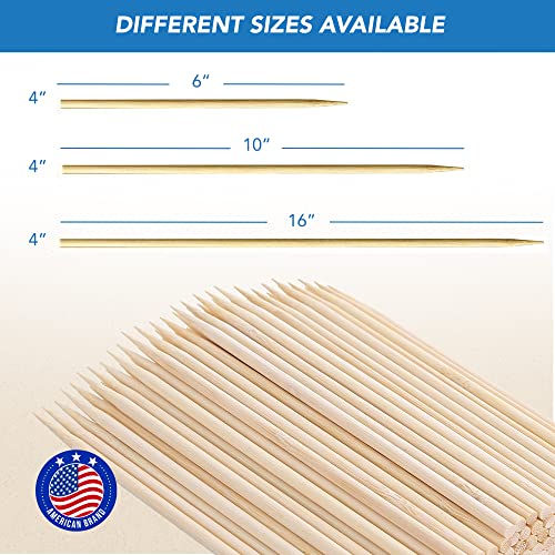 100 Pack 6-Inch Bamboo Skewers for Grilling & BBQ