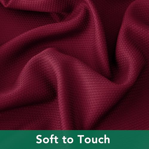 Christmas Square Tablecloth Burgundy 60x60 Inches Holiday Textured Fabric