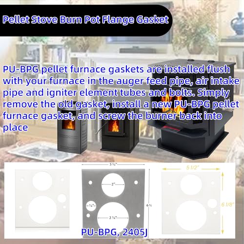 Pellet Stove Burn Pot Flange Gasket Replacement 2 Pack for Englander & Summers Heat