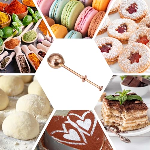 HULISEN Brown Stainless Steel Flour Duster - Sifter for Baking