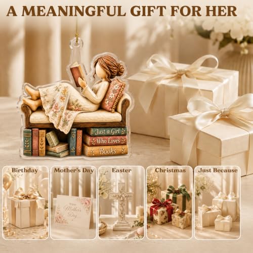 Just A Girl Who Loves Books Christmas Ornament - Decor-2
