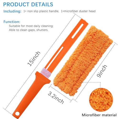 15-Inch Microfiber Duster Set - 4 Pack, Washable & Ergonomic