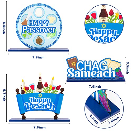 Happy Passover Wooden Centerpiece Set - 3-Piece Table Decor