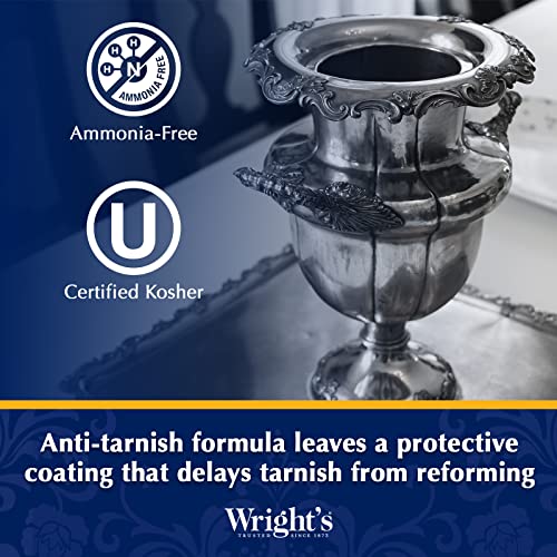 Wright's Silver Cleaner and Polish Cream, 8 oz - Ammonia-Free Metal Polish