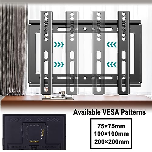 Fixed TV Wall Mount for 14-42 Inch TVs, Slim VESA Bracket
