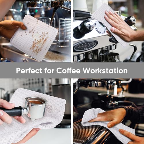 HOMEXCEL White Waffle Weave Microfiber Kitchen Towels 12x12in, 10 Pack