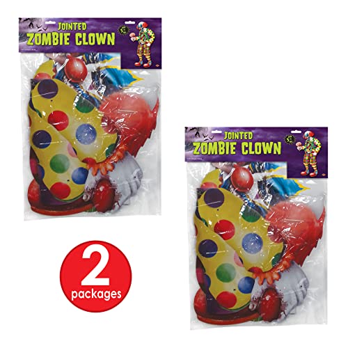 Beistle 5'6" Jointed Zombie Clown Halloween Wall Props - 2 Pack