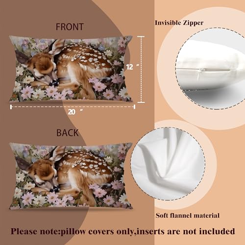 20x12 Spring Floral Pillow Covers - Rustic Farmhouse Decor