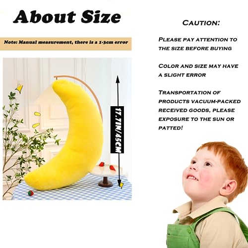 17.7-Inch Moon Shaped Plush Pillow - Soft Decorative Stuffed Toy