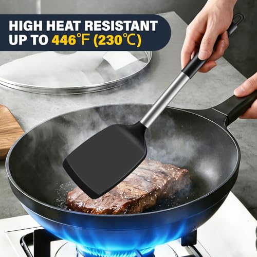 Hoosook 2-Pack Silicone Spatula Set, Non-Stick Heat-Resistant Kitchen Tools