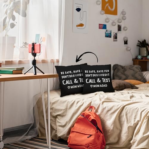 Mingnei Have Fun Be Safe Don't Throw Pillow Cover Black 18x18 Decorative Cushion Case for Dorm Sofa Bed