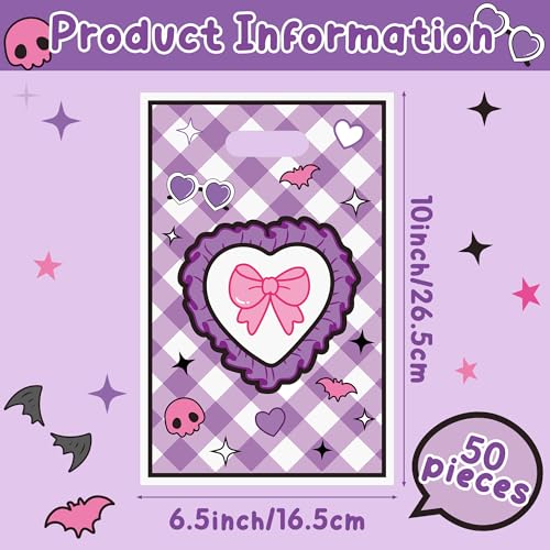 50PCS Kawaii Cartoon Anime Party Favor Bags - Purple Gift Bags