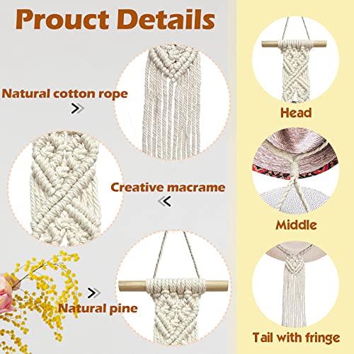 Bohemian Hat Rack for Wall - Hand-Woven Cotton Organizer