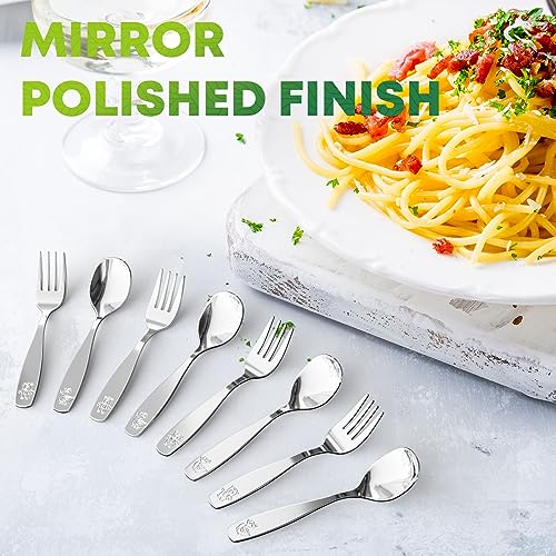 8-Piece Kids Stainless Steel Utensil Set with Cute Designs
