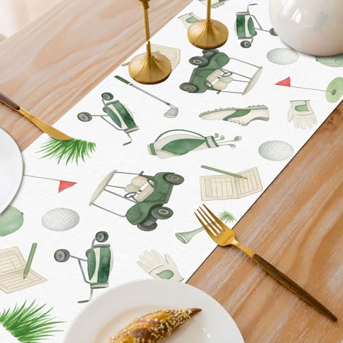 Let's Partee Golf Table Runner - 13" x 72" - Polyester Decor for Parties