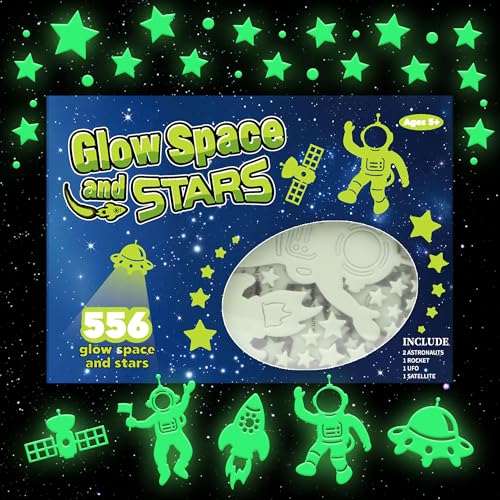 Glow in The Dark Stars Set - 556PCS Galaxy Wall Decals for Kids