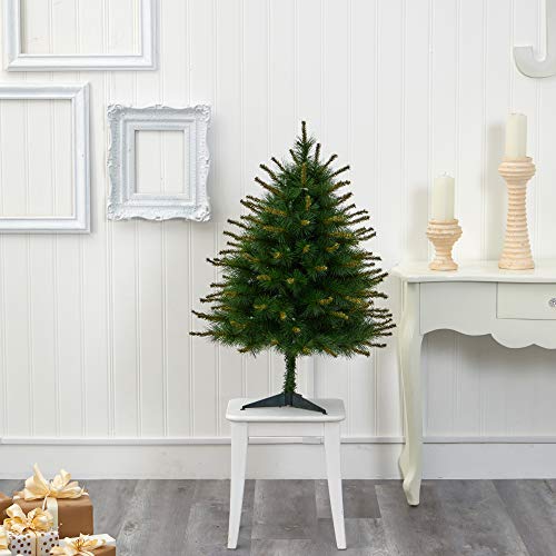 3ft Artificial Christmas Tree with Pre-Loaded Lights and Bendable Branches