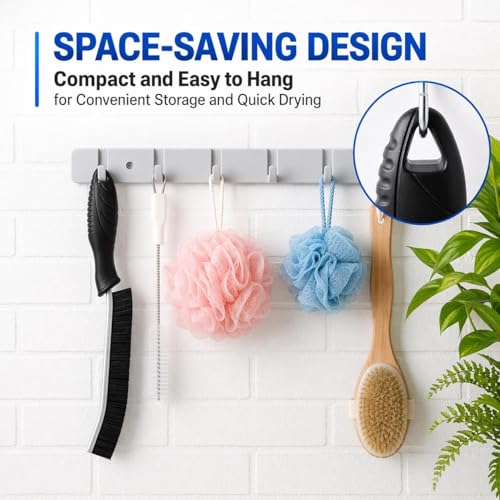 Cadley Heavy Duty Grout Cleaning Brush Set of 6 - Narrow Head Scrubbing Tools for Bathroom & Kitchen Gaps