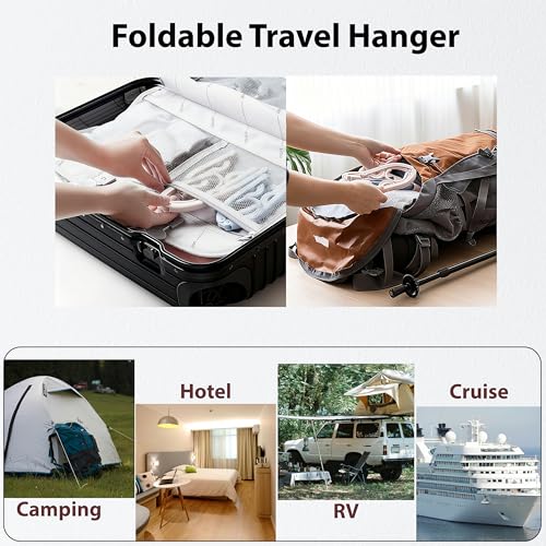 MtBoi Folding Travel Hangers - 10 Pack Portable Space-Saving Clothes Hangers