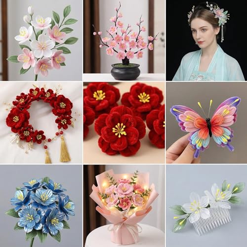 800PCS Yellow Double-Head Flower Stamens for DIY Crafts