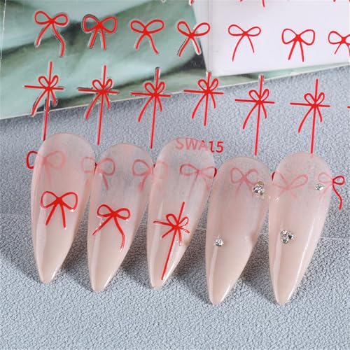 TailaiMei Bow Nail Stickers 3D Self-Adhesive Nail Art Decals