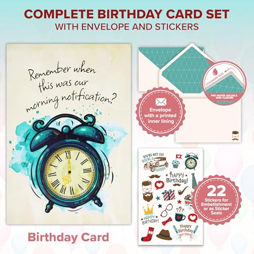 Handmade Humorous Birthday Card for Grandpa with Gold Foil Clock
