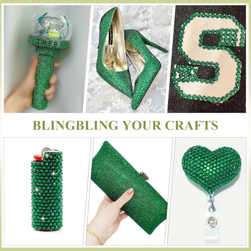 BELLEBOOST Emerald Green Glass Rhinestones 3000PCS SS8 Flatback Gems